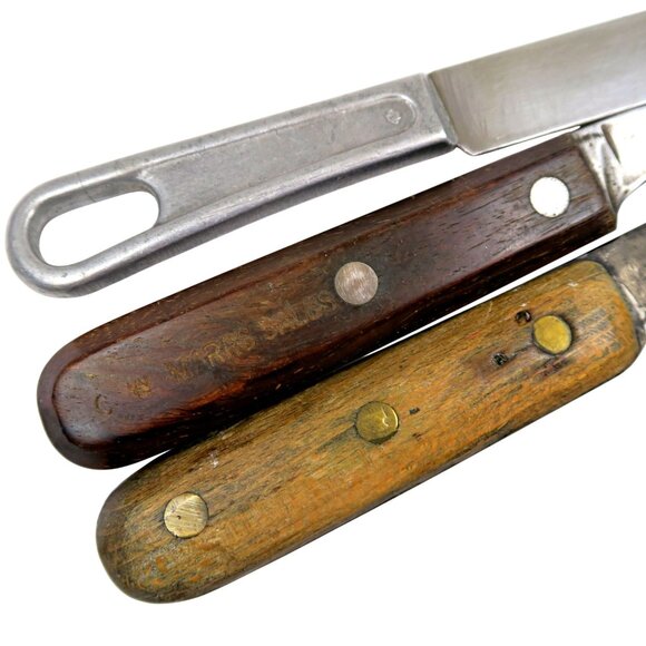 Vintage Utility Knife Trio – Dexter 1376, U.S. Mess Kit, Handmade Full Tang - Picture 4 of 6